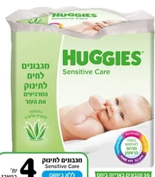 מגבונים לחים לתינוק לעור רגיש ללא בישום, רביעיה