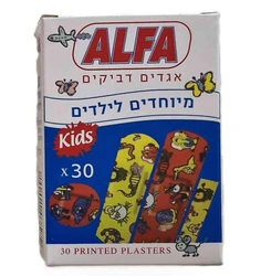 פלסטרים אלפא לילדים מעורב גדלים 30 יח