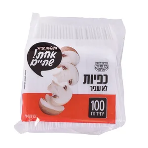 כפיות ח"פ איכותי לבן 100 יחידות
